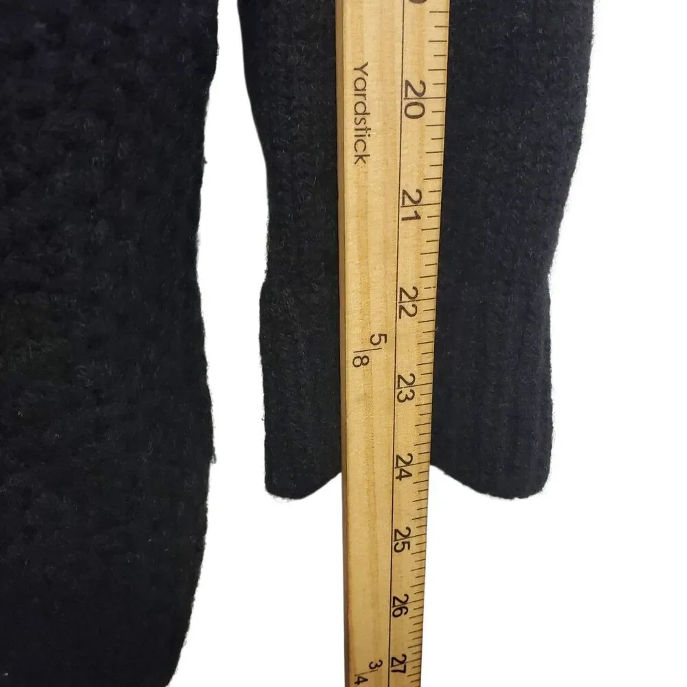 VINCE Sweater Womens XS Black Wool Blend Drape Cardigan Open Front Car Coat